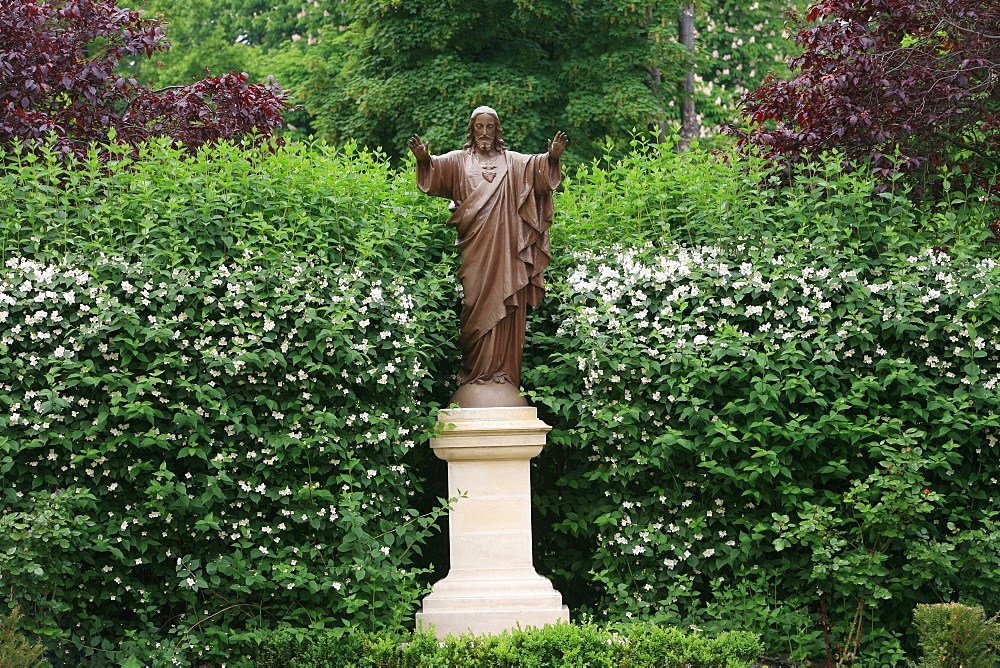 Sculpture in the Paris Foreign Missions HQ garden, Paris, France, Europe