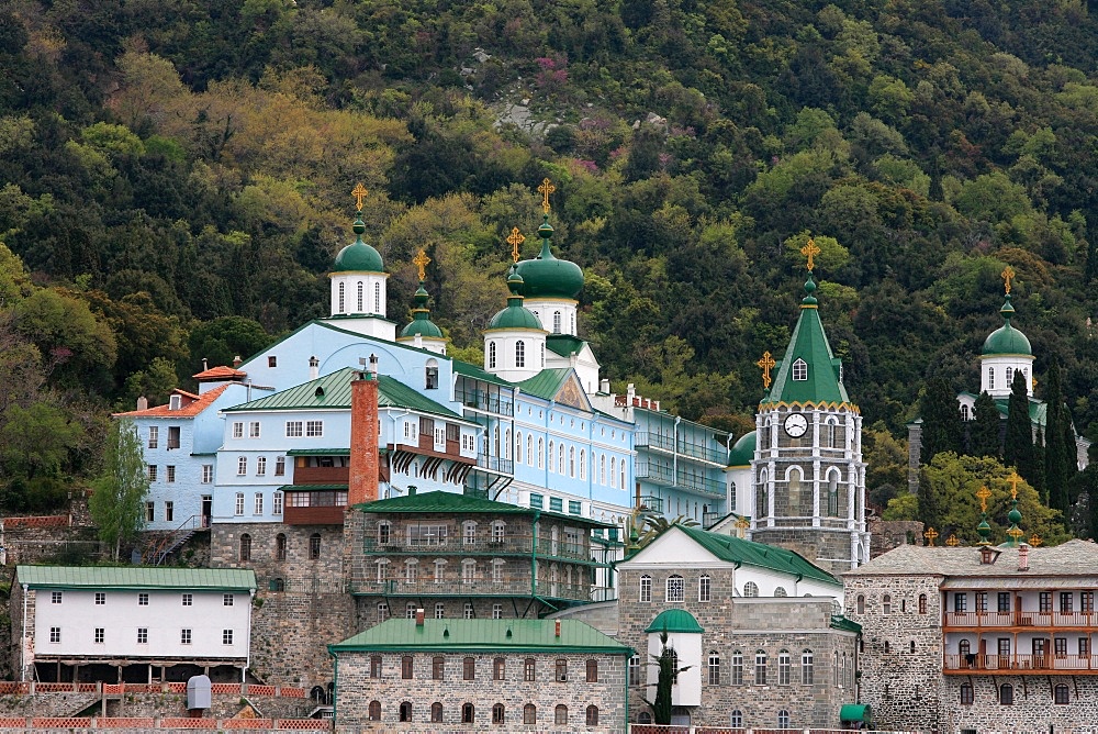 Pandeleimonos monastery on Mount Athos, Mount Athos, UNESCO World Heritage Site, Greece, Europe