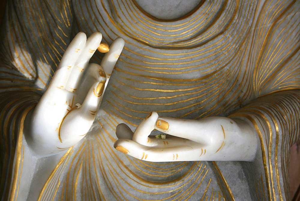 Hands of the Buddha, Dharmikarama temple, Penang, Malaysia, Southeast Asia, Asia