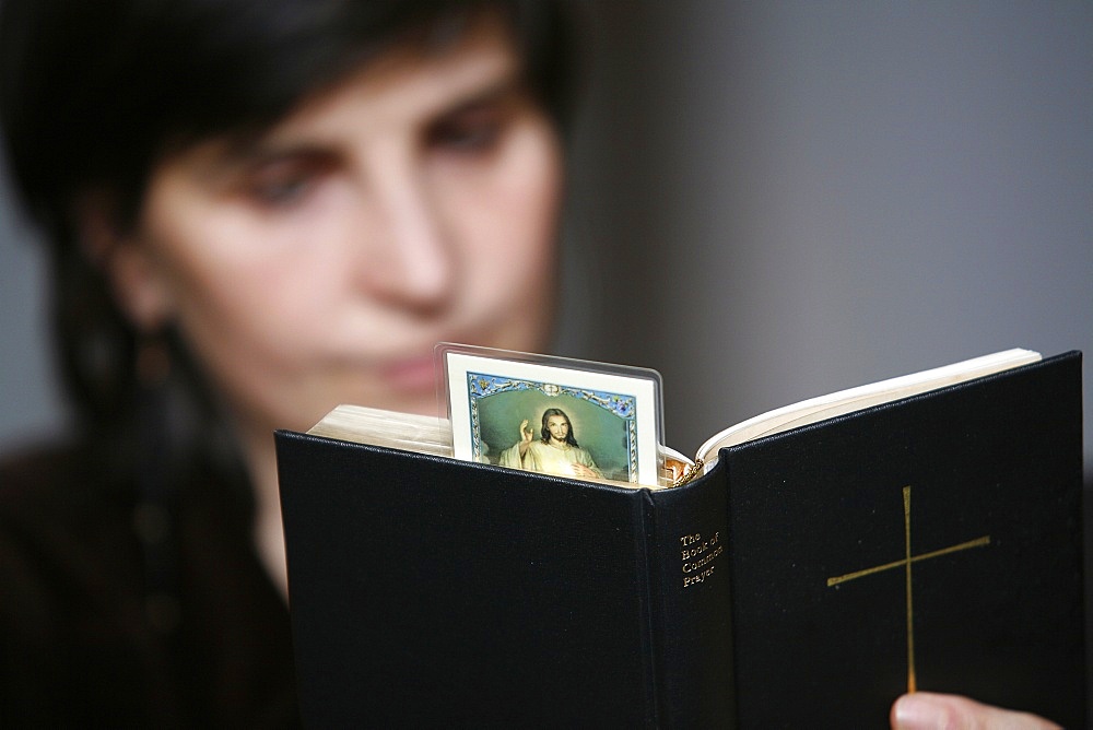 Woman reading the Bible