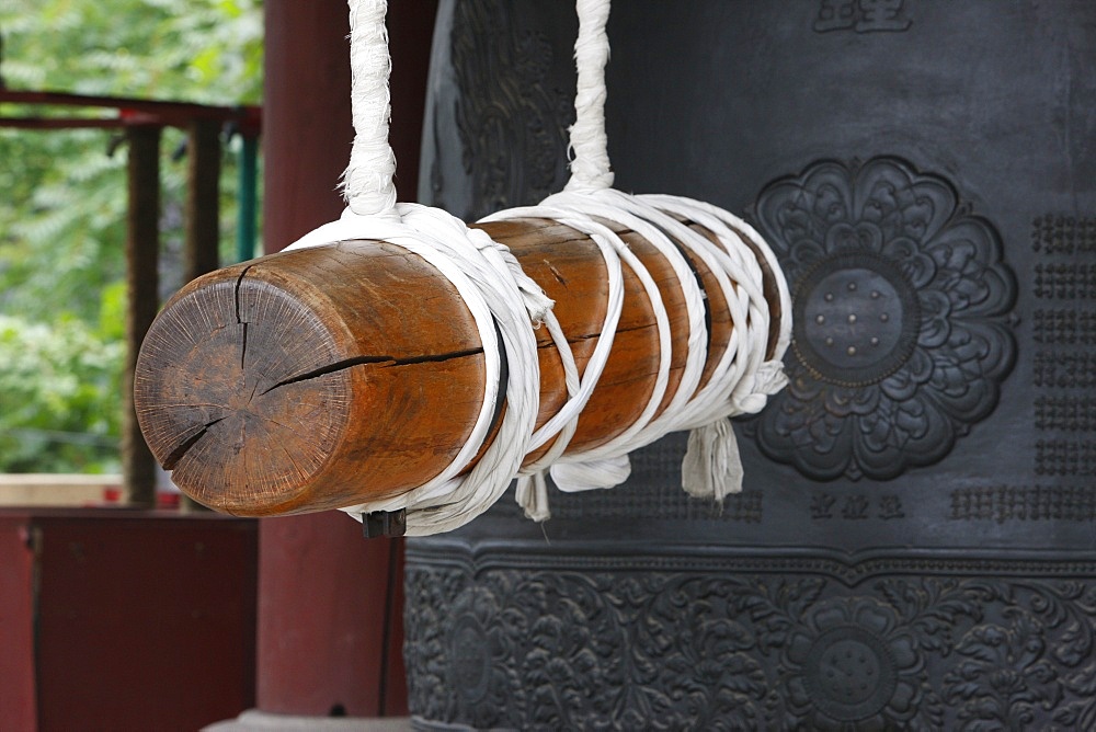 Detail of Buddhist bell, Seoul, South Korea, Asia