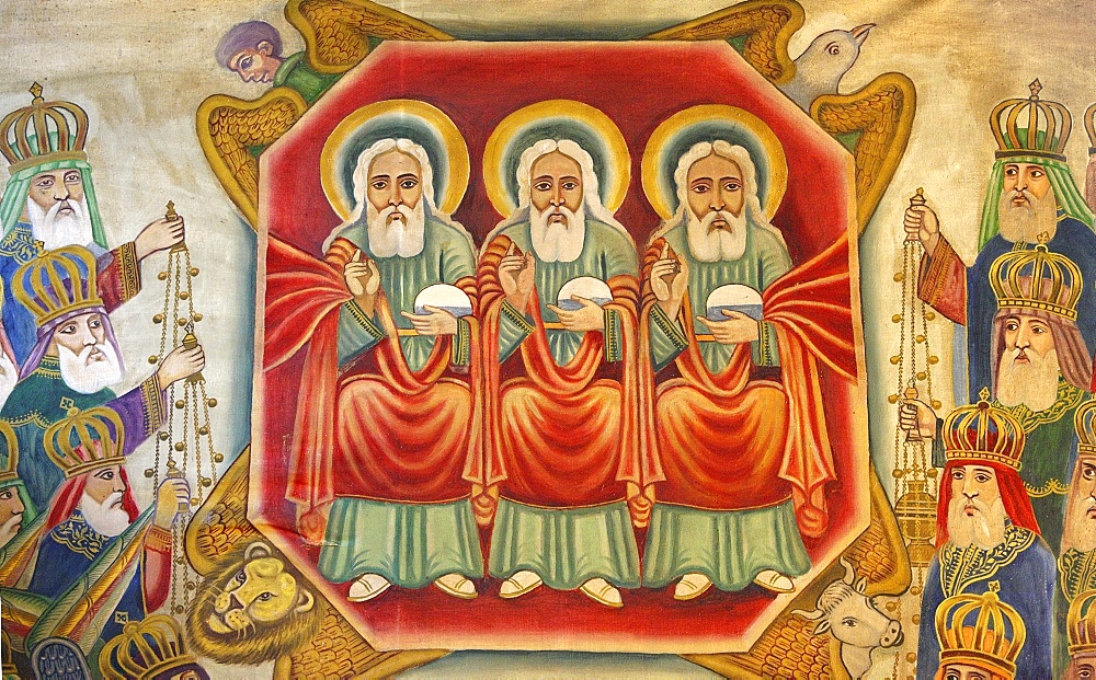 Ethiopian Coptic icon at the Holy Sepulchre Church, Jerusalem, Israel, Middle East