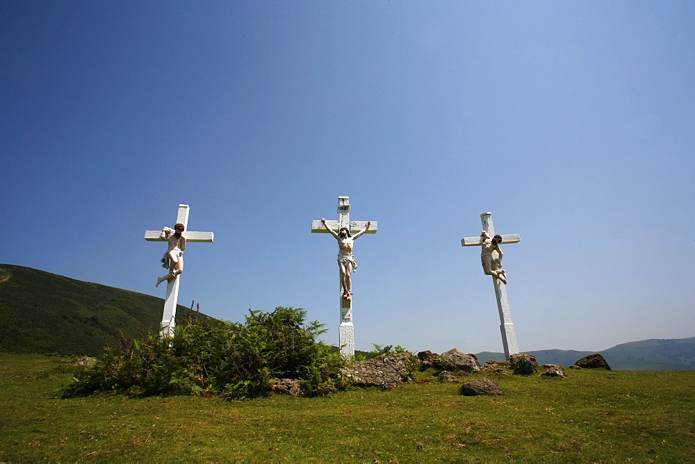 Ainhoa calvary, Pyrenees Atlantique, France, Europe