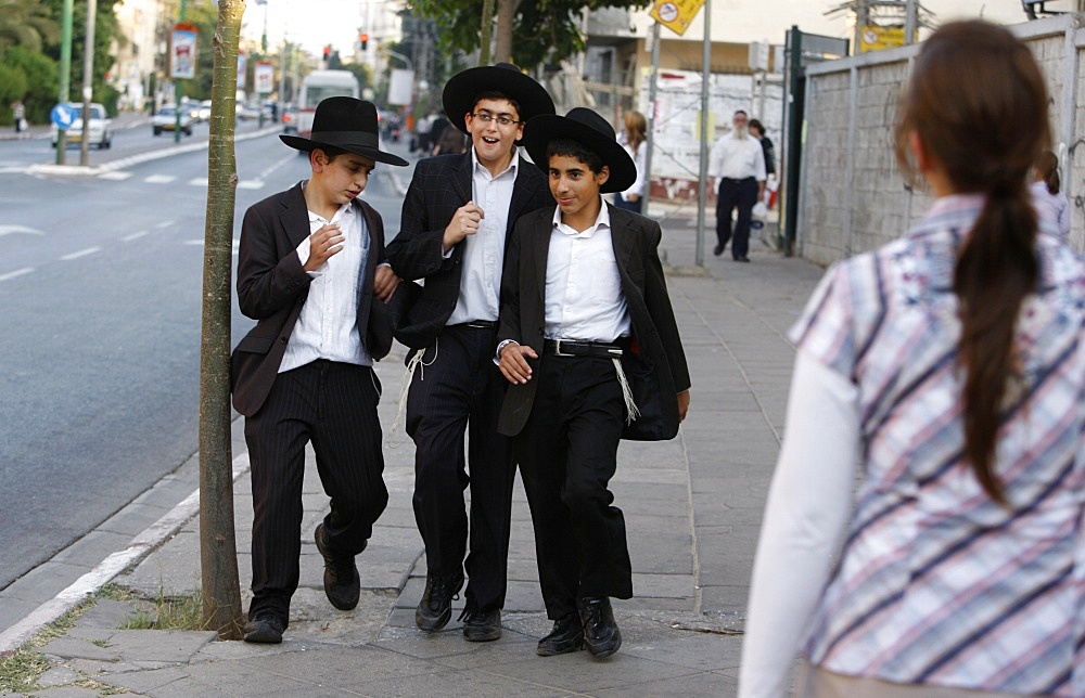 Orthodox Jews in Bnei Brak, Israel, Middle East