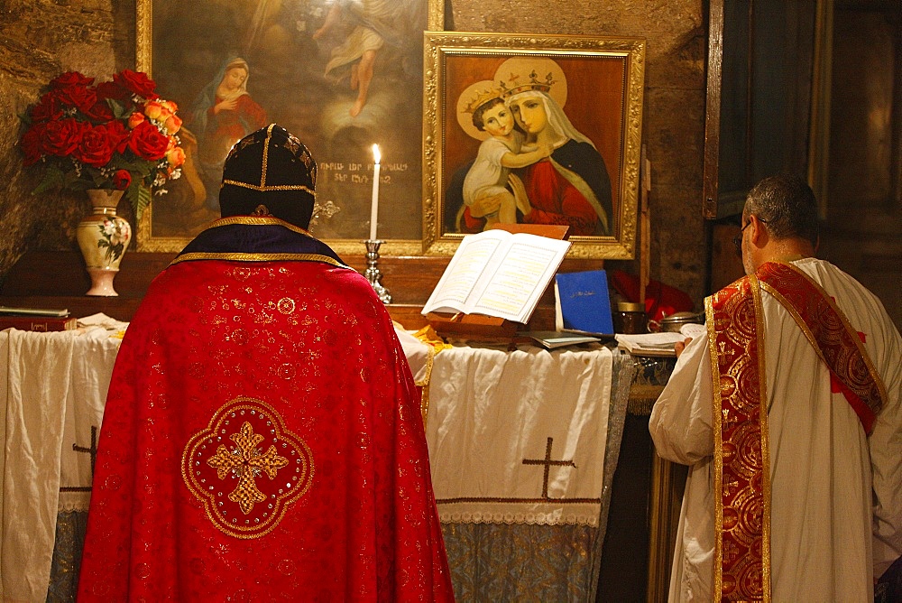 Orthodox celebration at Mary's tomb, Jerusalem, Israel, Middle East