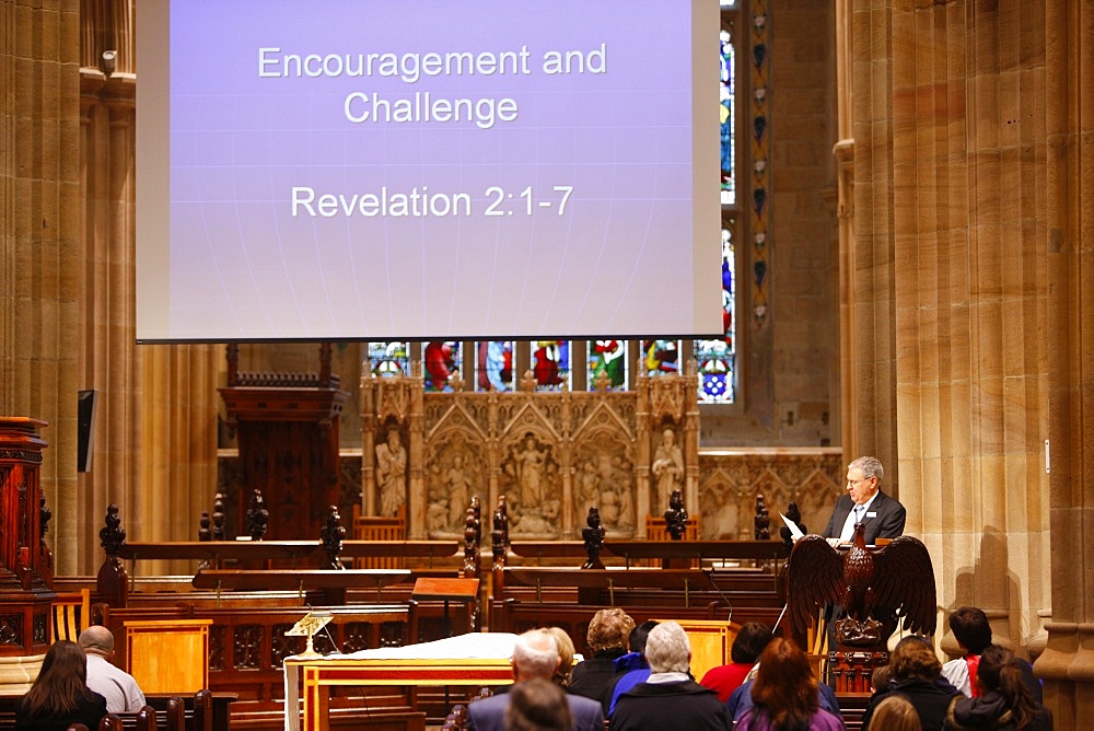 Morning service, St. Andrew's cathedral, Sydney, New South Wales, Australia, Pacific