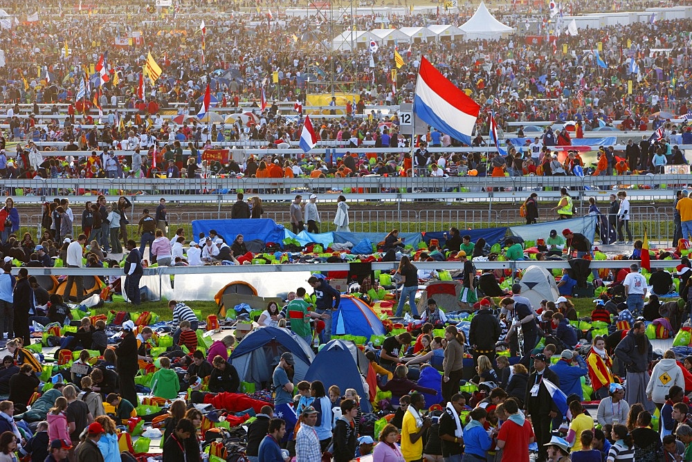 Young people gather for Mass during World Youth Day in the Randwick area of Sydney, New South Wales, Australia, Pacific