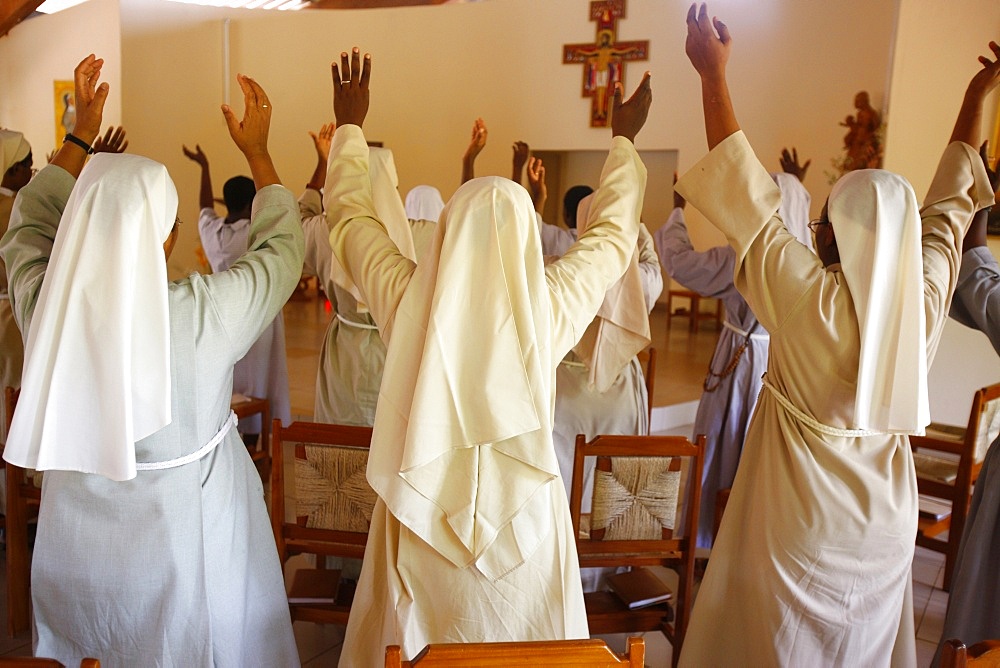 Mass in Akepe Catholic Monastery, Akepe, Togo, West Africa, Africa