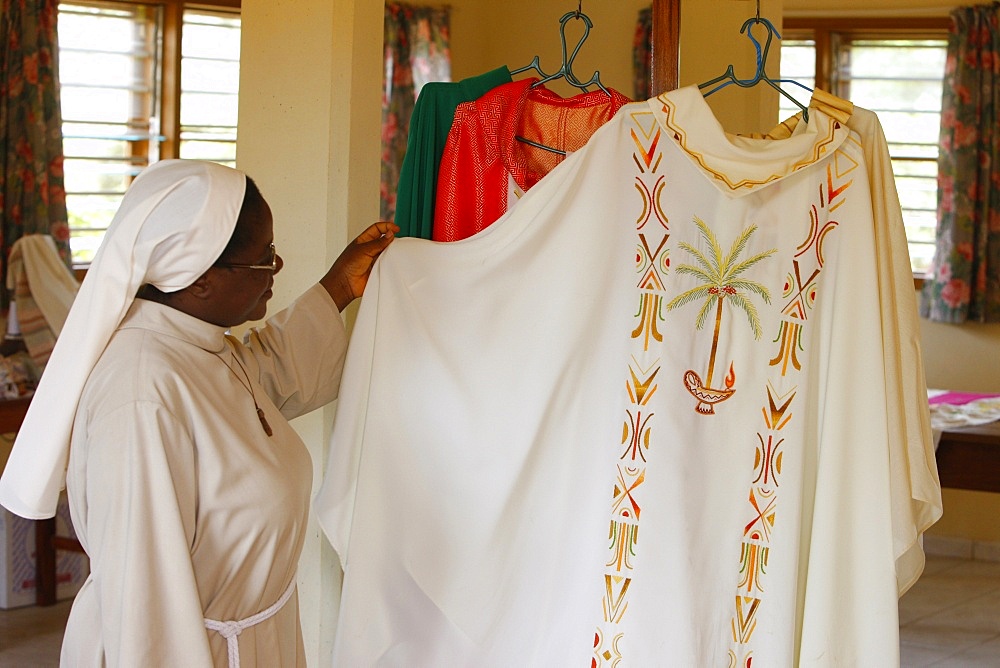 Priest's garment made at Akepe Catholic Monastery, Akepe, Togo, West Africa, Africa