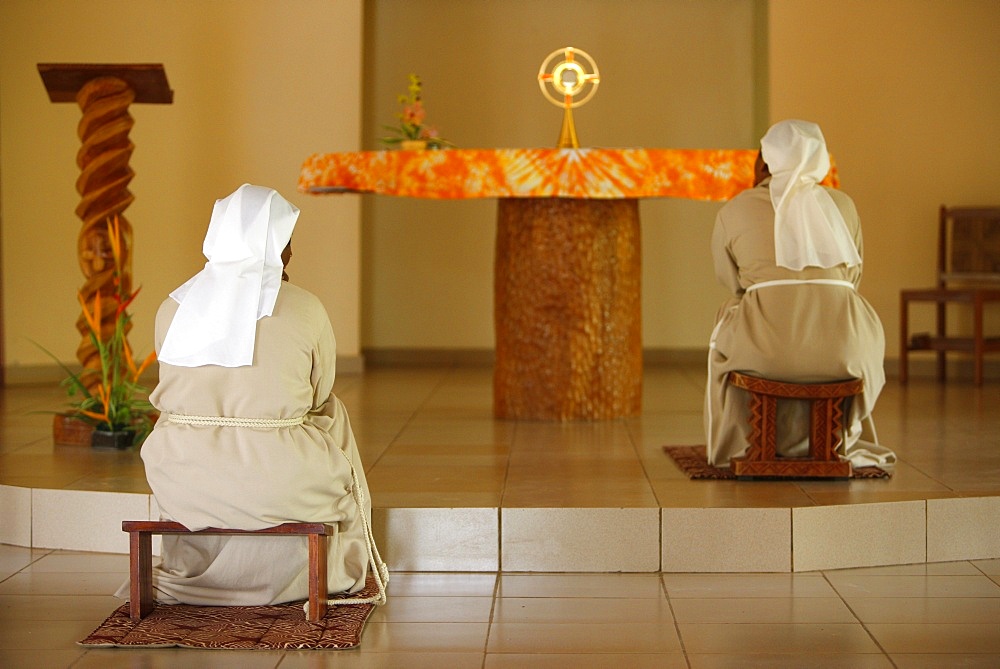 Holy Sacrament adoration at Akepe monastery, Akepe, Togo, West Africa, Africa