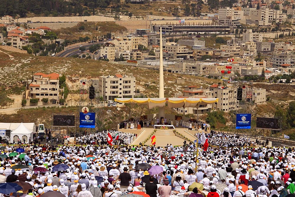 Pontifical Mass celebrated by His Holiness Pope Benedict XVI on the Mount of the Precipice in Nazareth, Galilee, Israel, Middle East