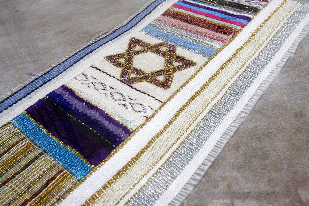 Jewish textile motif, Safed, Galilee, Israel, Middle East