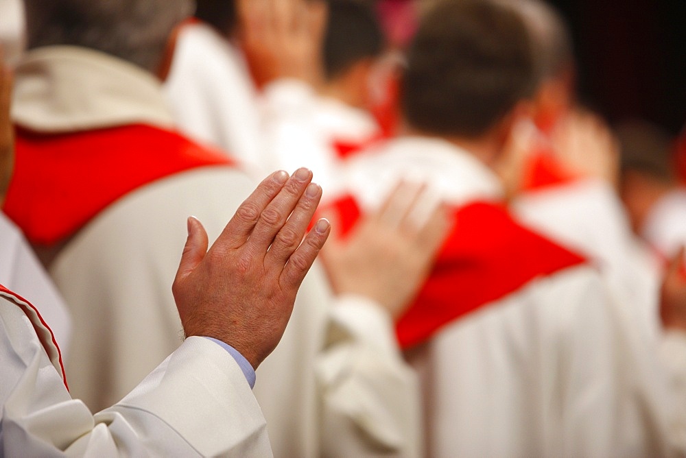 Priest ordinations at Notre Dame de Paris Cathedral, Paris, France, Europe