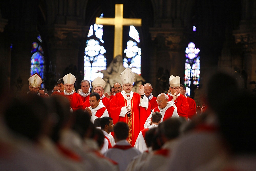 Priest ordinations at Notre Dame de Paris Cathedral, Paris, France, Europe