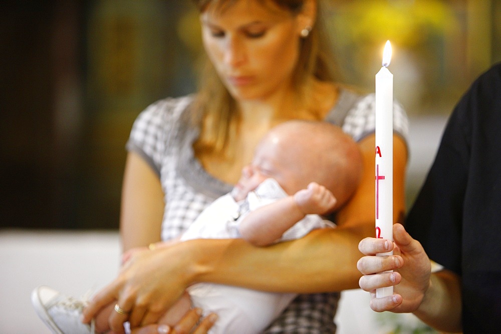 Catholic baptism, Saint Gervais, Haute Savoie, France, Europe