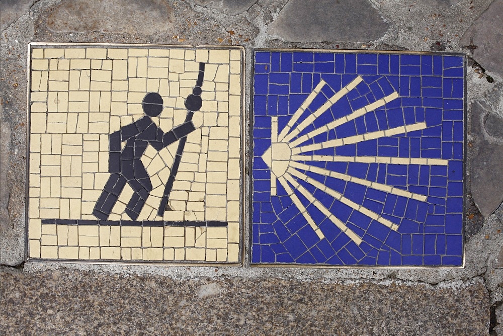 Santiago trail landmark, Chartres, Eure-et-Loir, France, Europe