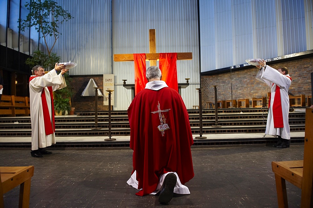 Good Friday celebration in a Catholic church, Paris, France, Europe