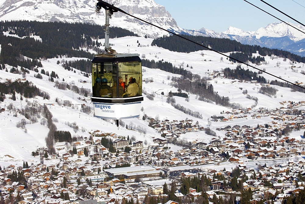 Skilift in Megeve, Haute Savoie, French Alps, France, Europe