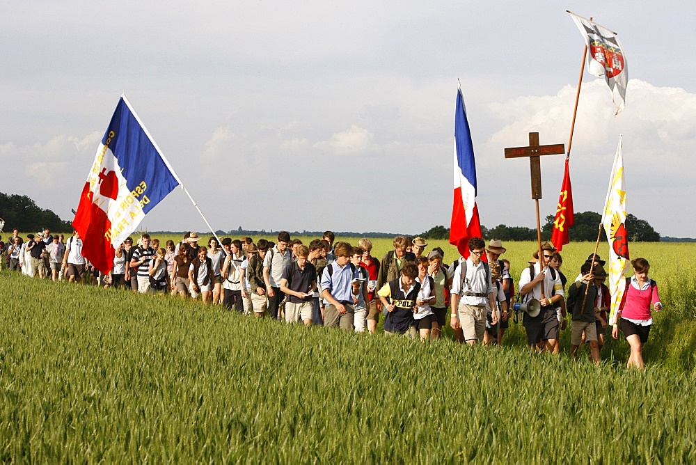 Traditionalist Catholic pilgrimage, Eure-et-Loir, France, Europe