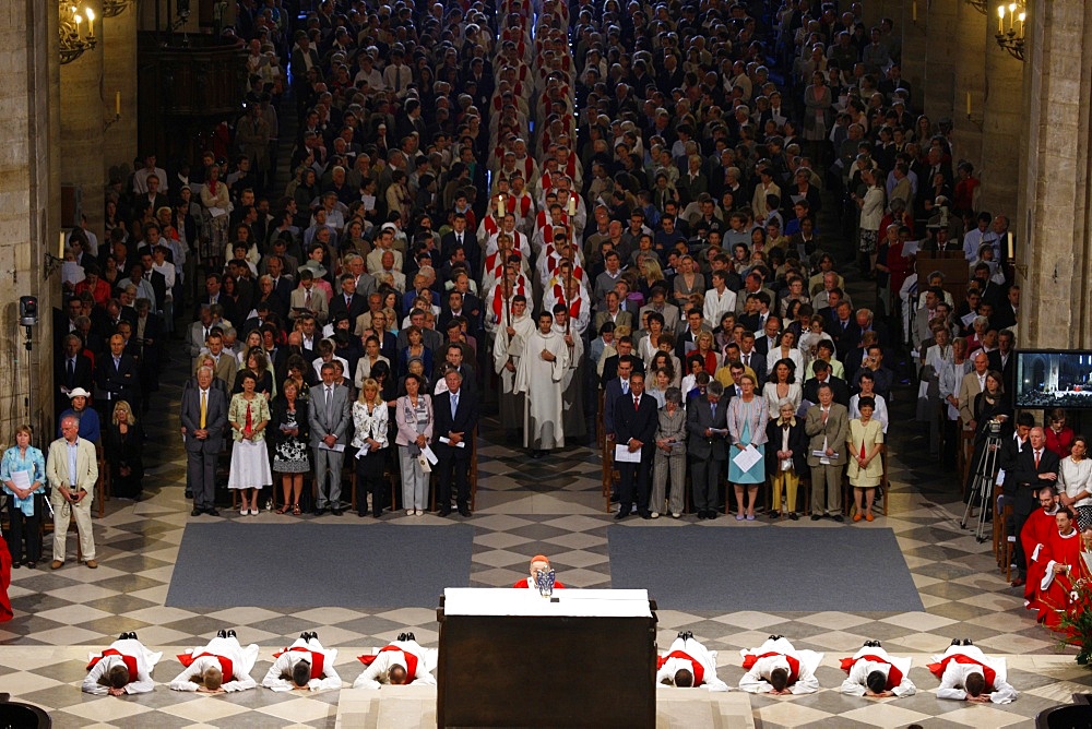 Priest ordinations at Notre Dame de Paris cathedral, Paris, France, Europe