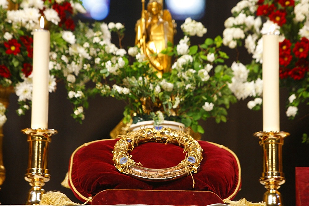 Crown of Thorns, Christ's Passion relics at Notre Dame cathedral, Paris, France, Europe