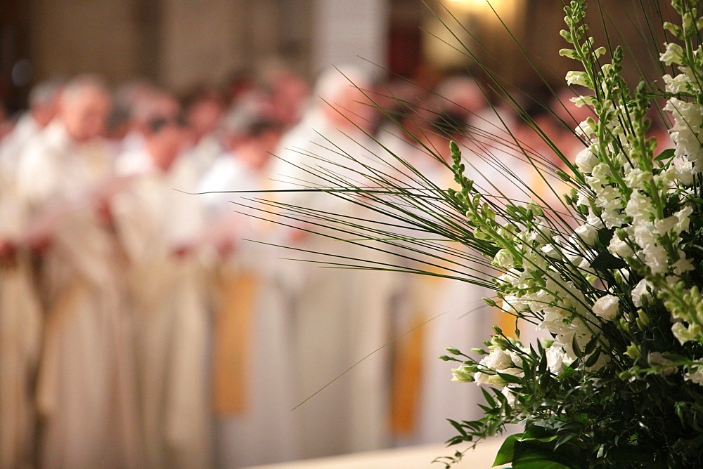 Easter Wednesday celebration in Notre Dame cathedral, Paris, France, Europe