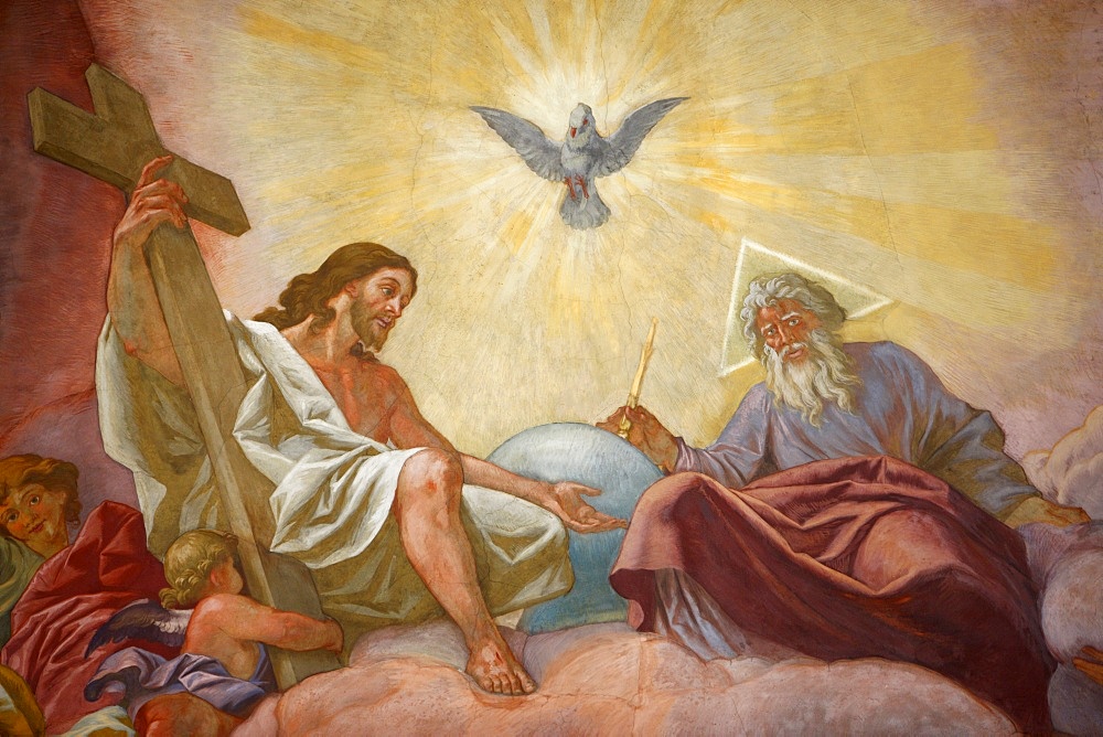 Jesus, God and the Holy Spirit, Franciscan Church of Vienna, Vienna, Austria, Europe