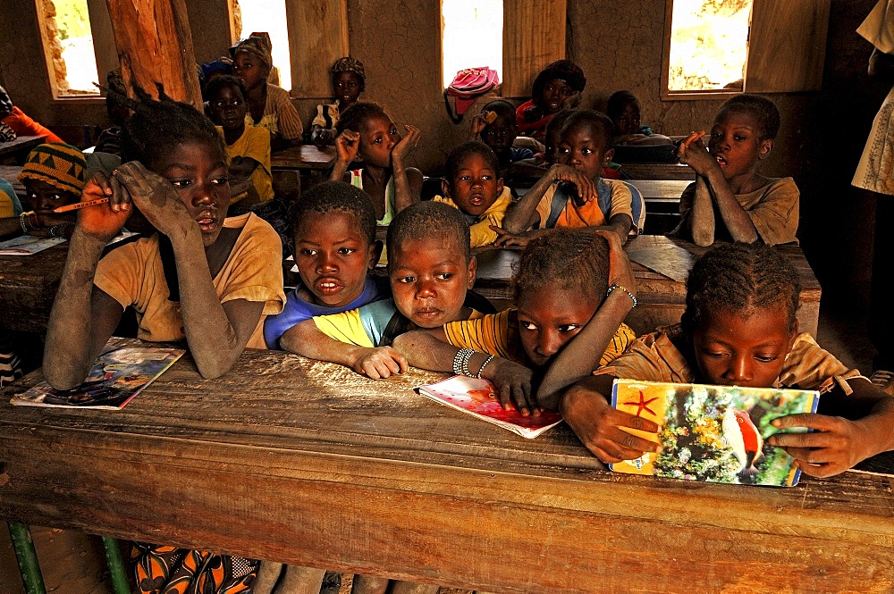 Village school, Youga-Na, Dogon area, Mali, West Africa, Africa