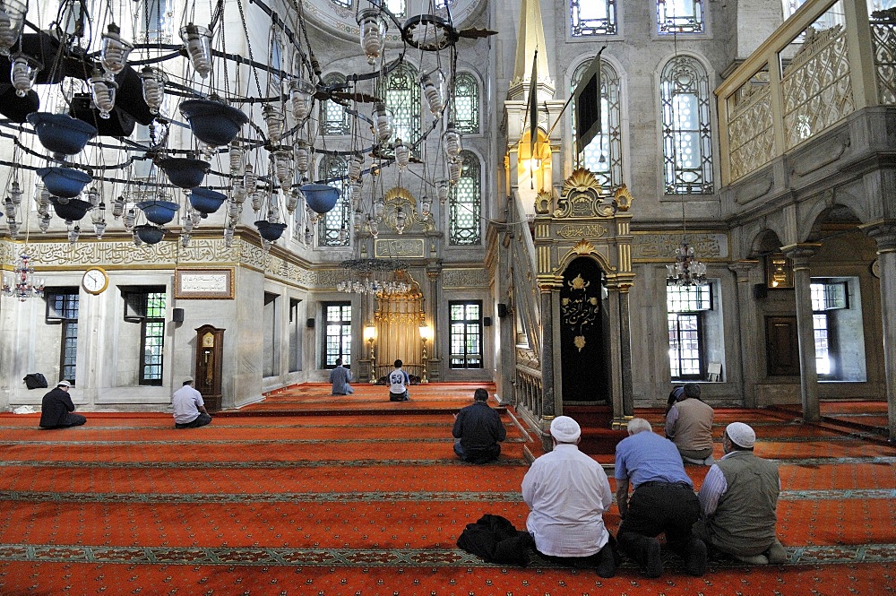 Interior of Eyup Sultan mosque, Istanbul, Turkey, Europe