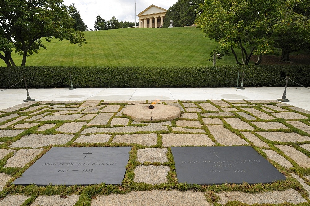 Kennedy graves in Arlington cemetery, Virginia, United States of America, North America