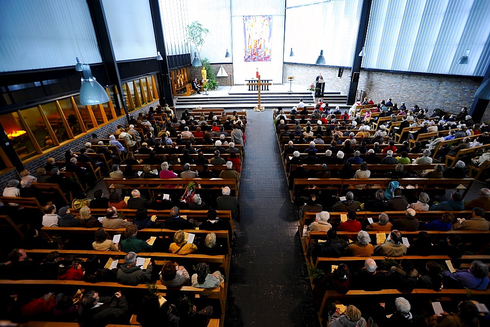 Palm Sunday celebration in a Paris church, Paris, France, Europe