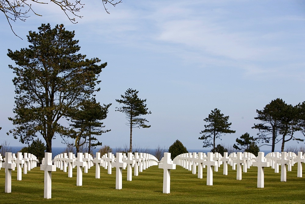 American cemetery at Omaha Beach, Colleville-sur-Mer, Normandy, France, Europe