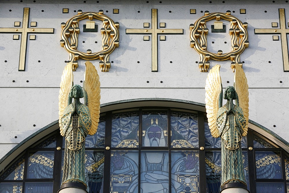 Am Steinhof church angels designed by Othmar Schimtowitz, Vienna, Austria, Europe