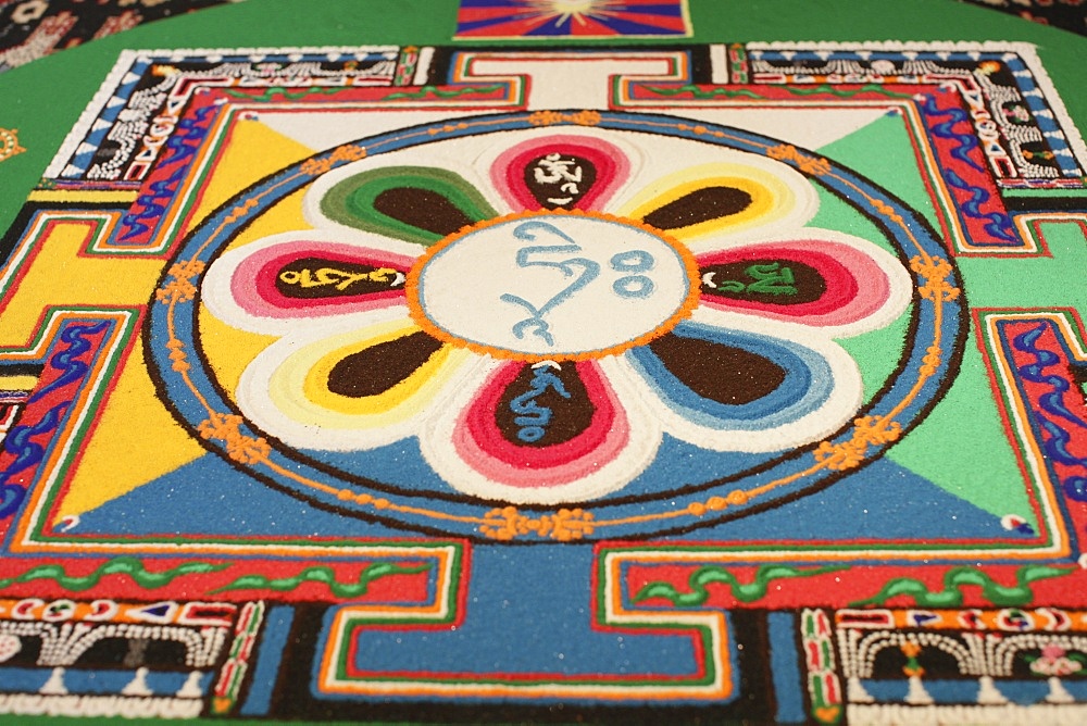 Buddhist sand mandala, Paris, France, Europe