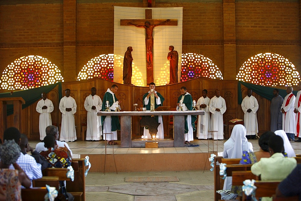 Catholic Mass in Lome, Togo, West Africa, Africa