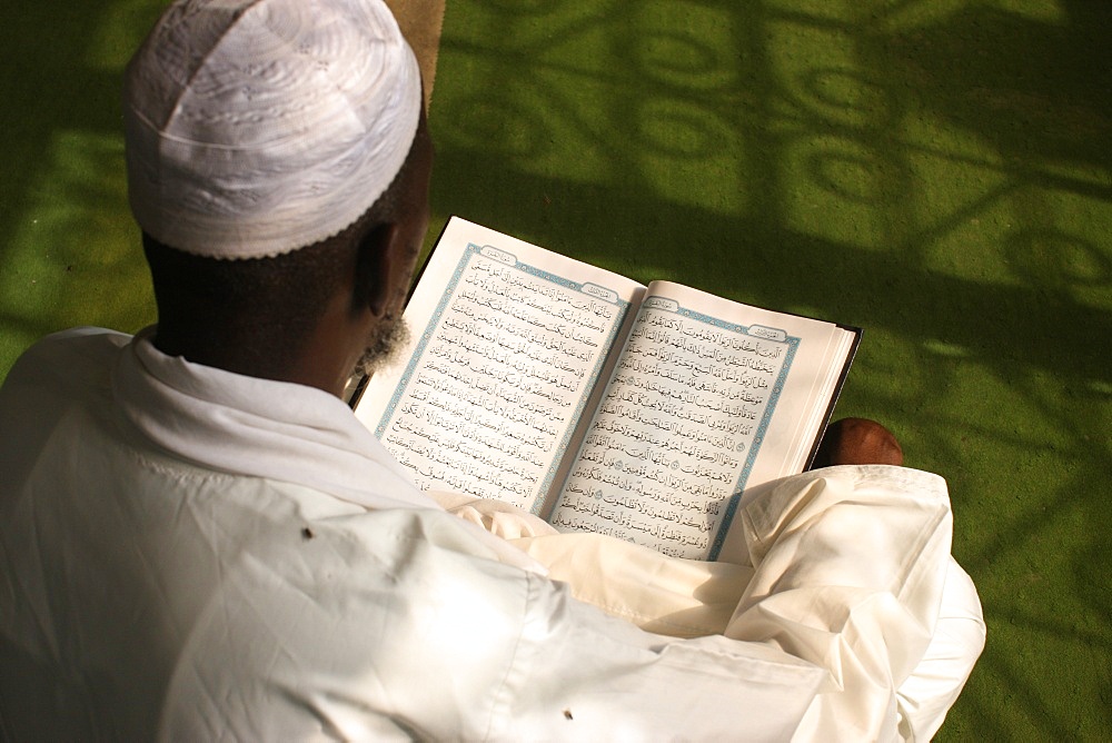 Imam reading the Koran, Brazzaville, Congo, Africa