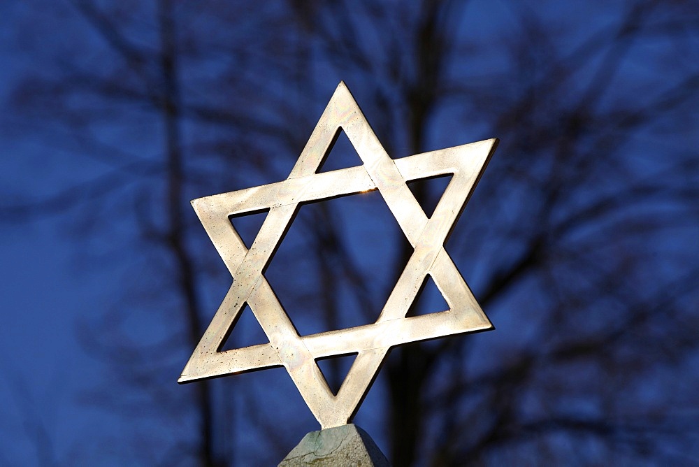 Star of David on top of a gravestone, Bagneux, Hauts-de-Seine, France, Europe