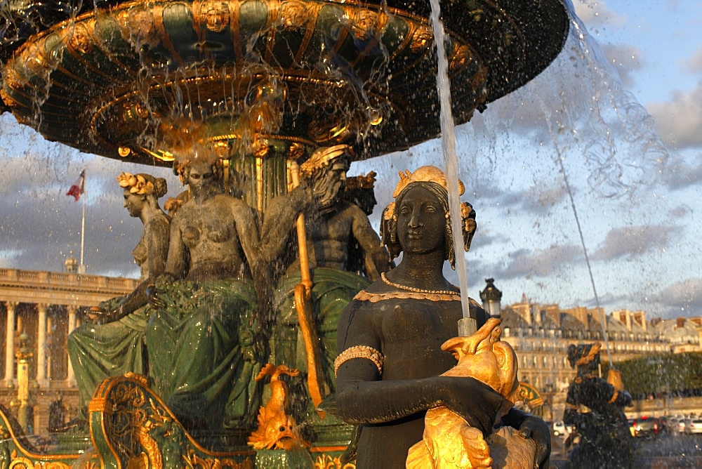 Place de la Concorde fountain, Paris, France, Europe