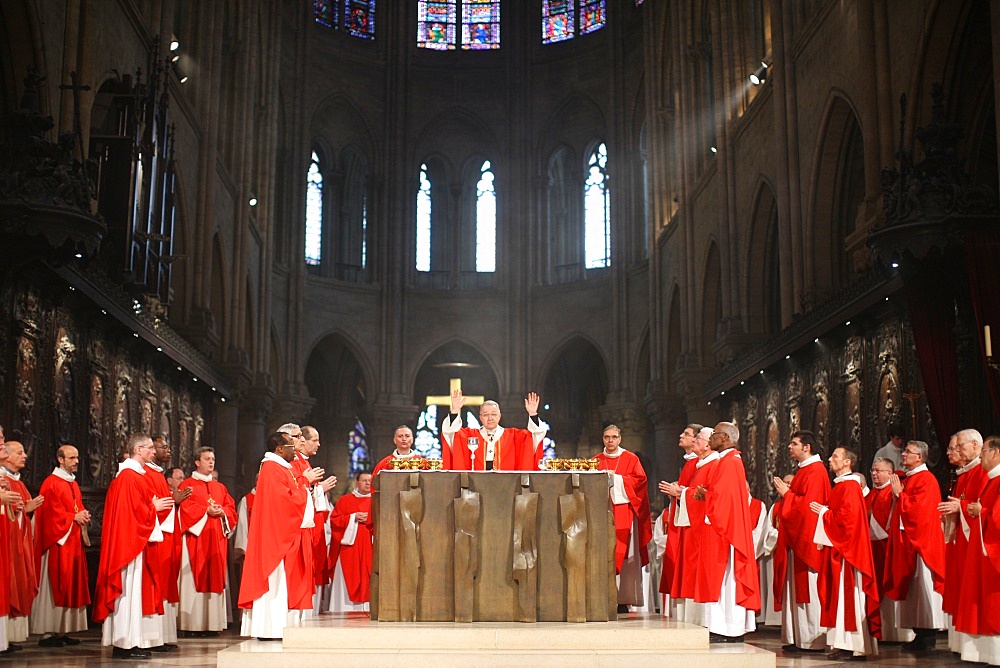 Priest ordinations at Notre Dame cathedral, Paris, France, Europe