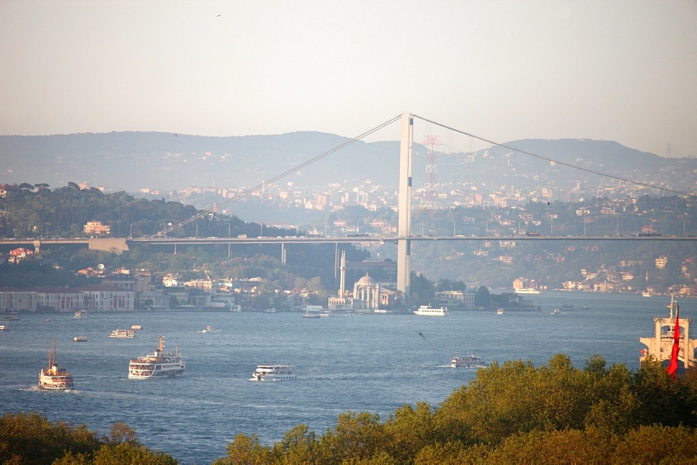 Overview of the Bosphorus, Istanbul, Turkey, Europe