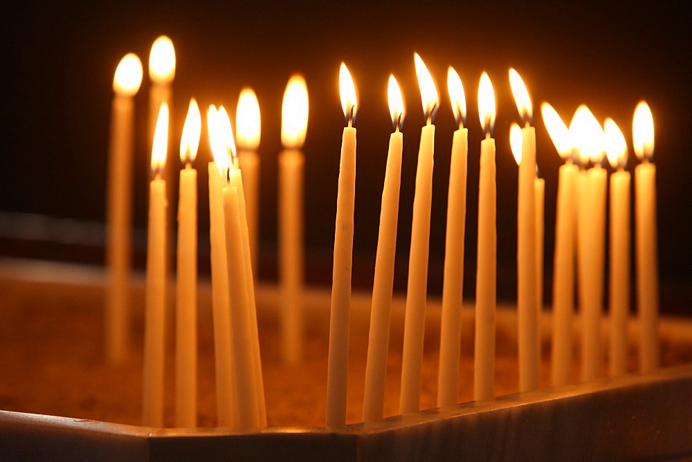 Candles, Armenian Patriarchate church, Istanbul, Turkey, Europe