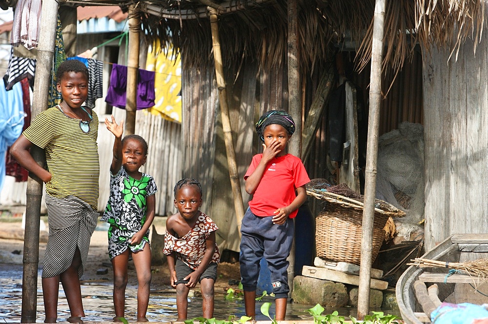 Ganvie lake village on Nokoue Lake, Benin, West Africa, Africa