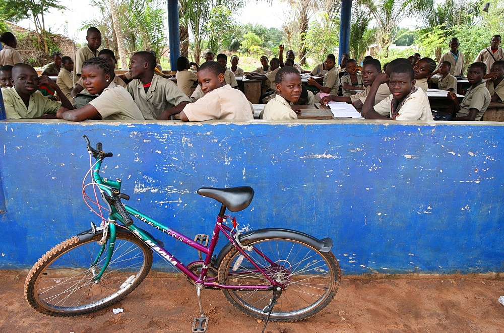 Secondary school in Africa, Hevie, Benin, West Africa, Africa