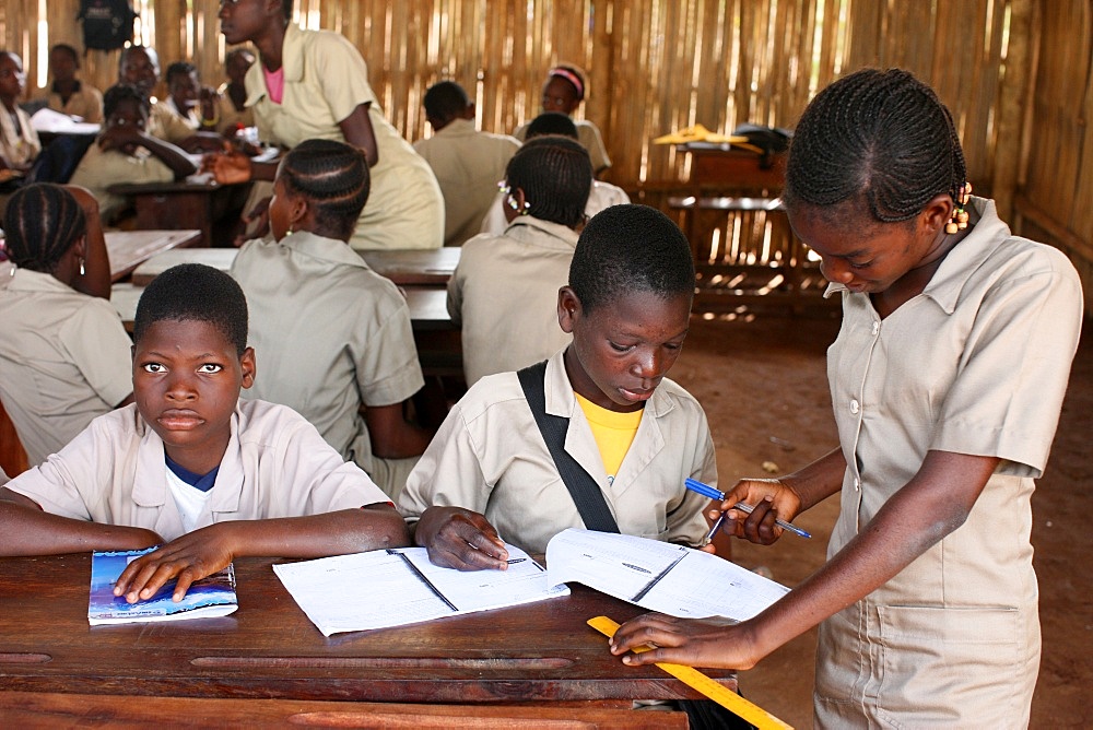 Secondary school in Africa, Hevie, Benin, West Africa, Africa