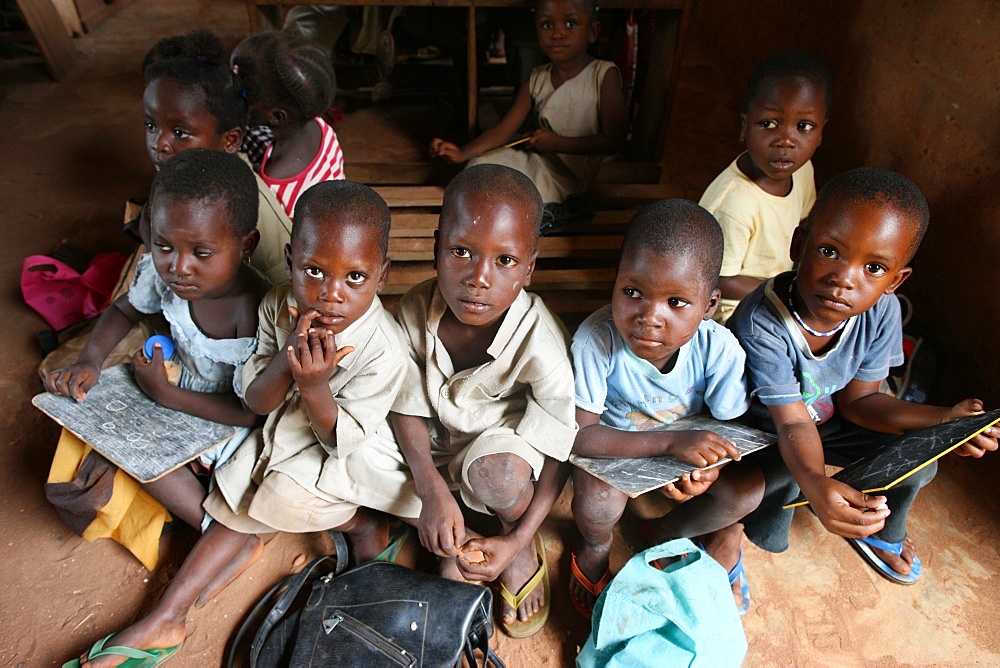 Primary school in Africa, Hevie, Benin, West Africa, Africa