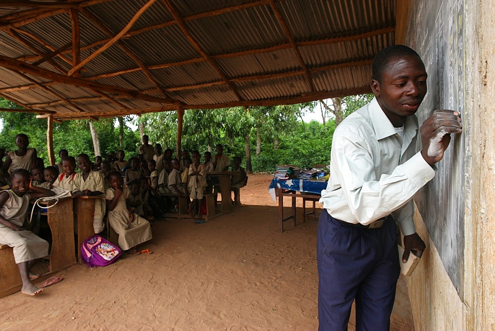 Primary school in Africa, Hevie, Benin, West Africa, Africa