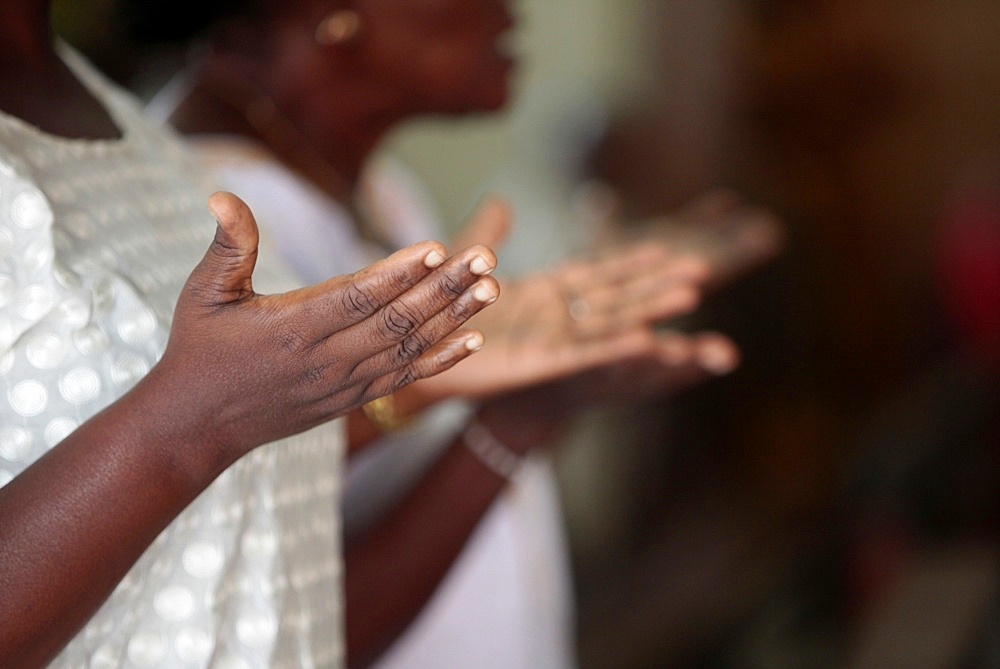 Mass in Cathedral Notre-Dame de la Misericorde, Cotonou, Benin, West Africa, Africa