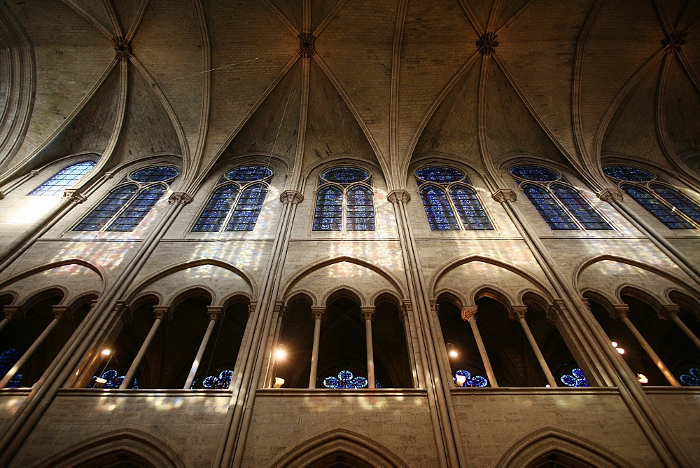 Notre-Dame de Paris cathedral nave, Paris, France, Europe