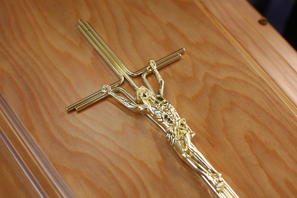 Crucifix on a coffin, Paris, France, Europe