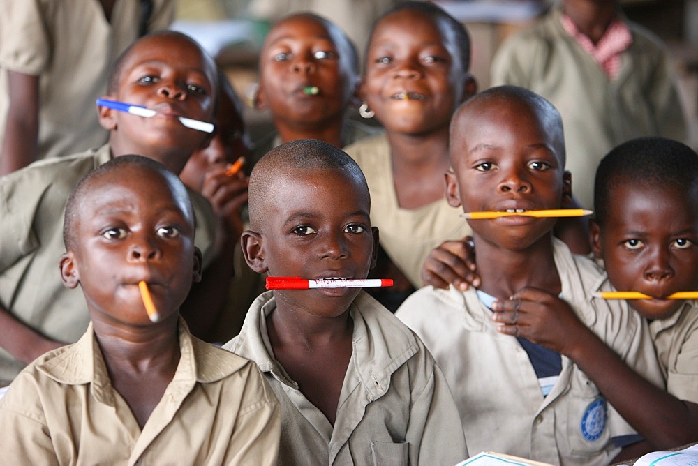 Primary school in Africa, Lome, Togo, West Africa, Africa